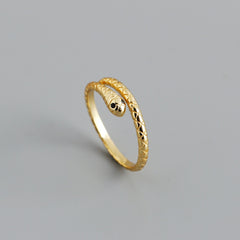 925 Sterling Silver Geometric heart hollowout Adjustable Ring Minimalist