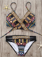 Bandage Aztec String Strappy Swim Wear Bathing Suit
