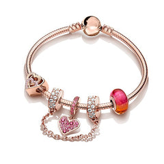 Heart-shaped Pendant Charm Bracelet Fit