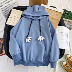 Female Sweatshirt Kawaii Hoodies Cartoon Bear Ears Hoodie Pullover