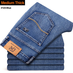 Stretch Regular Fit Jeans Business Casual Classic Style Fashion Denim Trousers