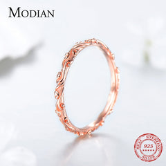 ilver Vintage Pattern Stackable Classic Finger Ring