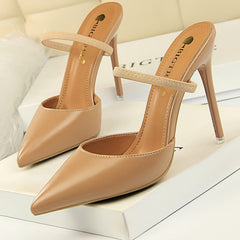 Shoes Rivet High Heels Woman Pumps Pu Leather Women Heels 9cm