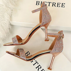 High Heels Women Pumps Sparkle Sequins Stiletto Heels 10 Cm Party Shoes