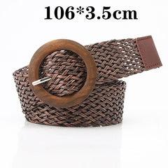 Belts For Women Vintage Boho Braided Waist Belt Black Coffee