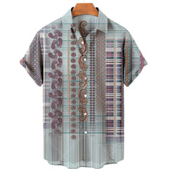 Clothing 3D Hawaiian Shirt Men Fashion Cashew Flower Geometric Printed Shirts