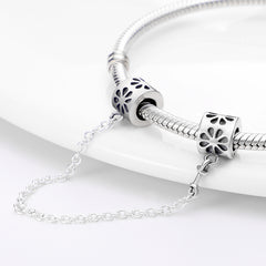 Color Flower Safety Chain Charms Beads Fits Original Bracelet