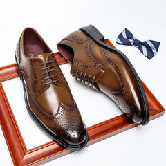 Handmade Oxford Dress Shoes Men Genuine Cow Leather Suit Shoes Footwear
