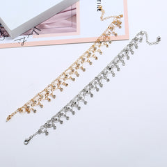 Fashion Women Crystal Tassel Beach Anklet Classic Gold Foot jewelry