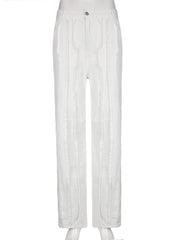 Jeans Women High Waist Baggy Straight Denim Pants Casual Sweatpants