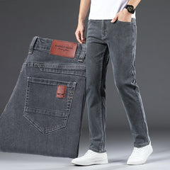 Denim Jeans Men Straight Stretch Regular Jeans Classic Vintage