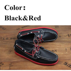 Men Genuine Leather Driving Shoes Docksides Classic Boat Shoe