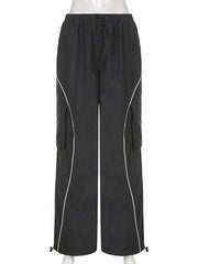 Loose Wide Leg Baggy Pants Hippie Casual Streetwear Low Waist Cargo Trousers