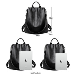 Women Waterproof Anti Theft Leather Backpack