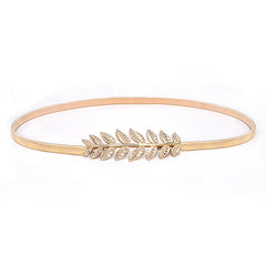 Flower Leaves Metal Buckle Belt for Women Ladies Elastic Waist Chain Belts