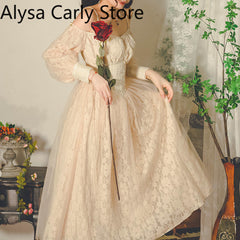 French Vintage Fairy Lace Casual Embroidery Party Dresses