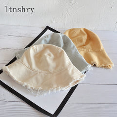 Fashion Casual Ladies Flat tassel Bucket cap Fisherman hat Beach