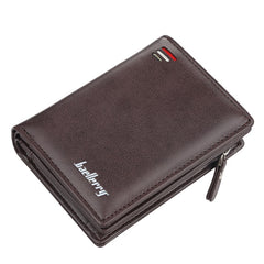 Fashion Men Wallets Name Engraving Zipper Card Holder