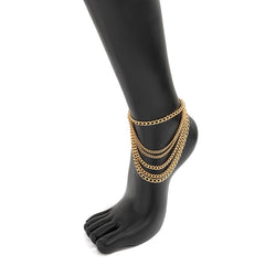 1 PC Multilayer Link Chain Tassel Anklets