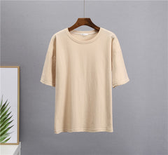 Basic Cotton T Shirt Women New Loose Solid Tees
