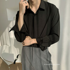 Ice Silk Sexy Mens Shirts Drape Loose
