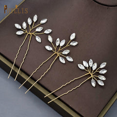 Alloy Leaves Golden Bridal Comb Wedding Hair Accessories