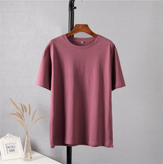 Basic Cotton T Shirt Women New Loose Solid Tees