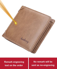 Fashion Men Wallets Name Engraving Zipper Card Holder