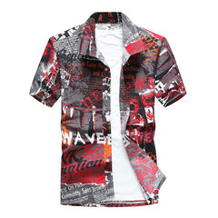 Fashion Mens Hawaiian Shirts Short Sleeve Button Coconut Tree Print Casual