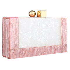 Marbling white Acrylic Purse Box Clutch Luxury Handbags