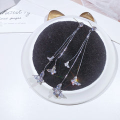 fashion design zircon earrings for women tassels pearl earrings