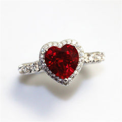 CC Heart Rings Jewelry Cubic Zirconia Stone Elegant Ring Accessories