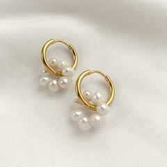 Bohemian Handmade Natural Stone Beads Hoop Earrings