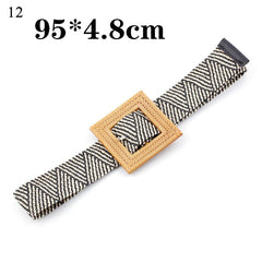 Belts For Women Vintage Boho Braided Waist Belt Black Coffee