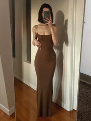 Strap Backless Long Maxi Dresses Party Club Vacation Outfits