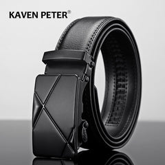 Men Leather Belt Metal Automatic Buckle Bran