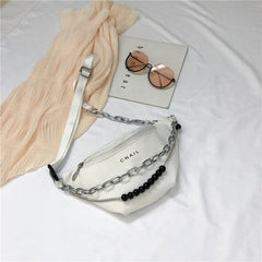 Solid Color Chain Small Fanny Packs