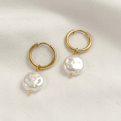 Bohemian Handmade Natural Stone Beads Hoop Earrings