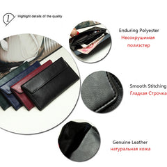 Slim Genuine Leather Women Wallet Female Long Clutch Coin Purses