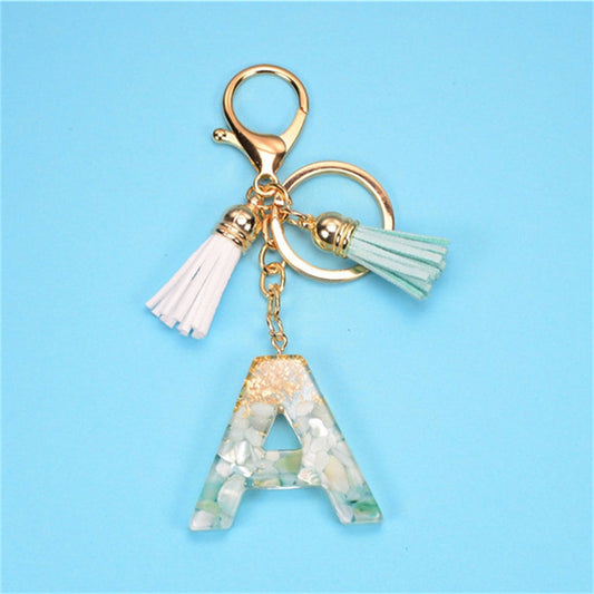 Exquisite Resin Initial Letter Keychain