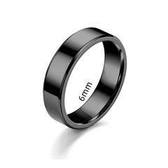 Classic Smooth Cube Men Ring Fashion Punk Simple Width 8mm Finger Rings