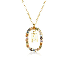 Silver Gold Letters A - Z Initial M S C K Alphabet Long Chain Necklace