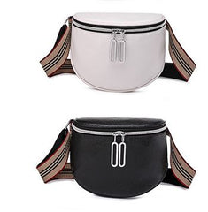 Solid Color PU Leather Fanny Pack For Women Stylish Waist Pack