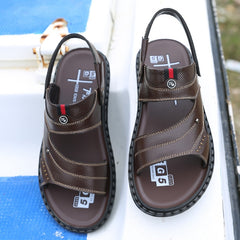 Non-slip Open-toe Leather Sandals