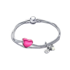 Heart-shaped Pendant Charm Bracelet Fit
