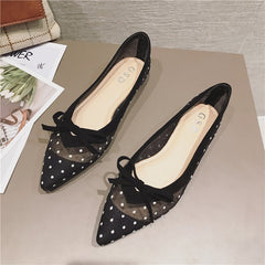 Pointed Toe Women Flats Bling Air Mesh Shoes Comfortable Soft Breathable