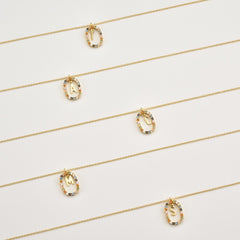 Silver Gold Letters A - Z Initial M S C K Alphabet Long Chain Necklace