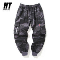 Hip Hop Cargo Pant Mens Fashion Joggers Casual Pants Streetwear Multi-Pocket