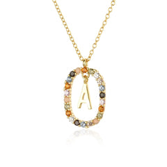 Silver Gold Letters A - Z Initial M S C K Alphabet Long Chain Necklace