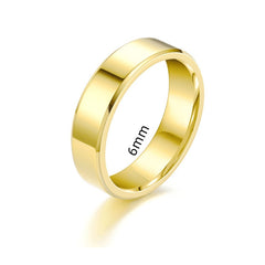 Classic Smooth Cube Men Ring Fashion Punk Simple Width 8mm Finger Rings